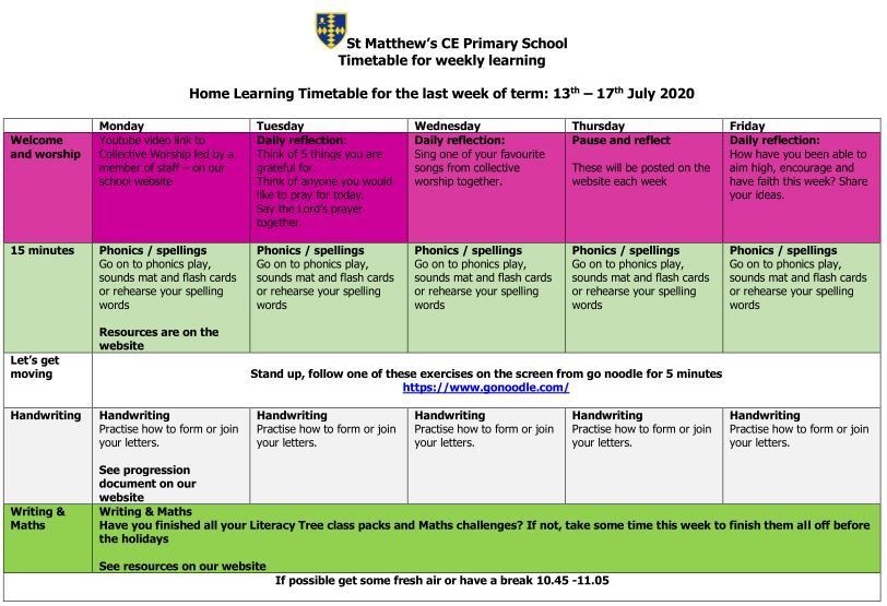 Timetable 1