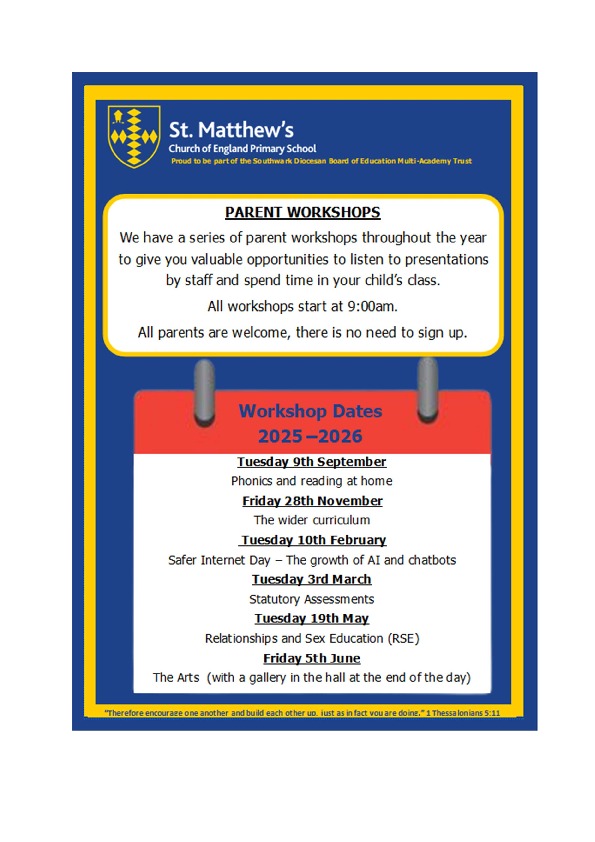 Parent workshop flyer